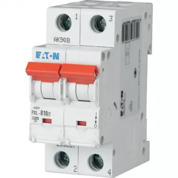 Eaton PXL-B10/2 miniature circuit breaker, 1-Pole, B characteristic, 10 A, 6 kA, DIN rail mounting 236227