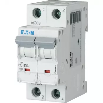 Eaton PXL-B16/2 miniature circuit breaker, 16 A, 2-Pole, type B, 10 kA, 230/400 V AC, DIN rail 236231