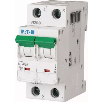 Eaton PXL-B6/2 miniature circuit breaker (MCB), 2-Pole, B characteristic, 6 A, 10 kA, DIN rail 236225