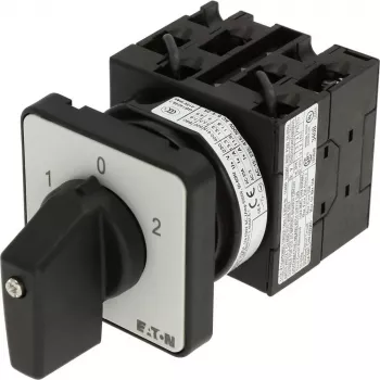 Eaton T0-3-8401/E 3-Pole ON-OFF rotary switch, 20 A, 690 V AC, black handle, front panel mounting 091047