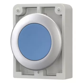 Eaton M30C-FDR-B pushbutton, flat, round, chrome-plated, blue 182947