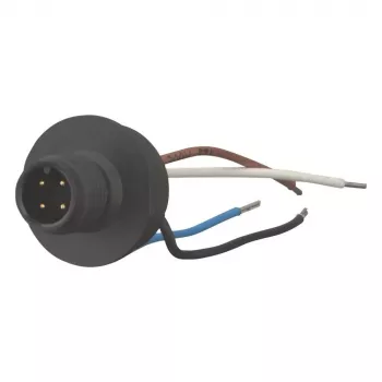 EATON M12 A-Coded 4-Pole Straight Connector, Screw Connection, IP65/IP67, 230V/4A, PBT Housing, Gold Contacts, Cable 4-6mm 266135