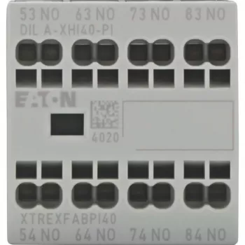 Eaton DILA-XHI40-PI Auxiliary Contact Block, 4 NO, Front Mounting, Push-In Terminals 199317