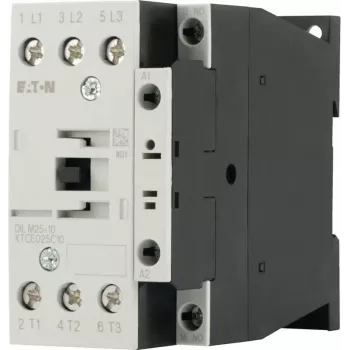 Eaton DILM25-10(RDC24) Power Contactor, 3-Pole, 25 A, 24-27 V DC Coil, 1 NO Auxiliary Contact 277146