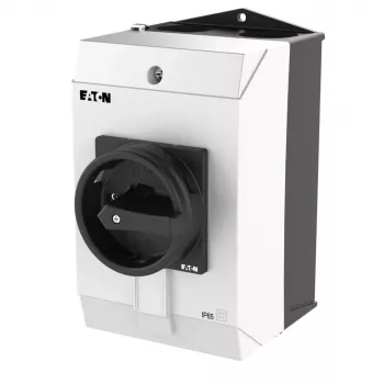 Eaton T3-4-15682/I2/SVB-SW 6-Pole cam switch, 32 A, 690 V AC, flush mounting, black handle/white front plate 207211