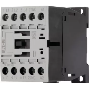 Eaton DILM12-01 3-Pole motor contactor, 230 V AC / 240 V AC coil, 12 A, 1 NC auxiliary contact 276865