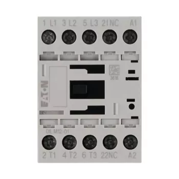 Eaton DILM12-01 3-Pole motor contactor, 230 V AC / 240 V AC coil, 12 A, 1 NC auxiliary contact 276865