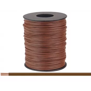 Donau Elektronik 114-88-100 Twin Cable 2 x 0.08 mm² Brown 100 m