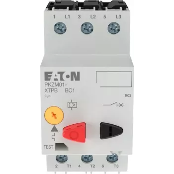 EATON PKZM01-2.5 motor protection circuit breaker, 2.5 A, 3-Pole, pushbutton, 0.75 kW 278481