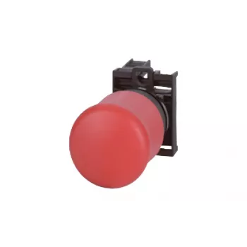 Eaton M22-PV/K01 emergency stop pushbutton, 38 mm red mushroom head, pull release, 1 NC contact 216515
