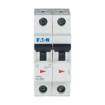 Eaton FAZ-C6/2 Miniature Circuit Breaker (MCB), 6 A, 2-Pole, Type C, 10 kA, 230/400 V AC 278754