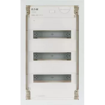 Eaton KLV-36UPP-F Flush-Mounted Distribution Cabinet, 36 Module Units, 3 Rows, Transparent Tinted Door, White 178802