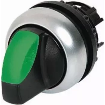 Eaton M22-WRLK3-G Selector Switch Actuator, 3 Positions, Latching, Black, Titanium Bezel 216847
