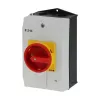 Eaton P1-40/I2H/SVB ON-OFF Switch with Emergency Stop Switch, Lockable, 40 A, 690 V, 1 x 90°, Grey/Black/Red/Yellow 199922