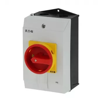 Eaton P1-40/I2H/SVB ON-OFF Switch with Emergency Stop Switch, Lockable, 40 A, 690 V, 1 x 90°, Grey/Black/Red/Yellow 199922