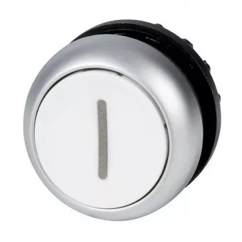 Eaton M22-DR-W-X1 Flat Pushbutton Actuator, White, Latching, Blank, Round Lens, 22 mm, IP67 216634