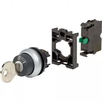 Eaton M22-WS-K10-BVP key switch actuator, plastic front ring, black 110921