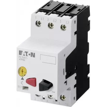 EATON PKZM01-6.3 motor protection circuit breaker, 6.3 A, 3-Pole, pushbutton, 2.2 kW at 400 V 278483