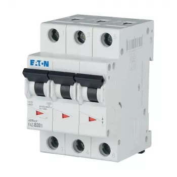 Eaton FAZ-B20/3 miniature circuit breaker, 3-Pole, type B, 20 A, 278848