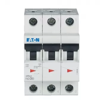 Eaton FAZ-C6/3 6 A 3-Pole miniature circuit breaker (MCB) with C characteristic, 6 kA 278867