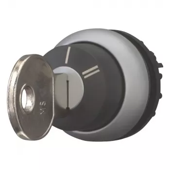 Eaton M22-WRS-X95 Key-Operated Selector Switch Actuator, 3-Position, Latching, Black Plastic Front Ring, X95 Key 228026