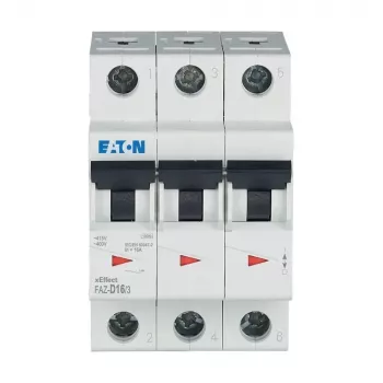EATON FAZ-D16/3 Miniature Circuit Breaker 16A 3-Pole D-Curve 6kA 278896