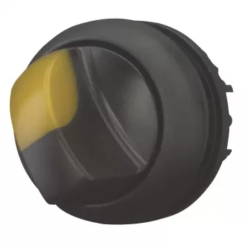 Eaton M22S-WLKV-Y Selector Switch Actuator, 3-Position, Rotary Knob, Black, Plastic Front Ring 284543