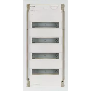 Eaton KLV-48HWP-F Flush-Mounted Distribution Cabinet, 4 Rows, 48 Modules, White Steel Door 178812