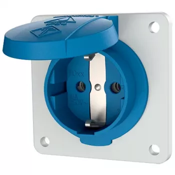 Mennekes 11031F Schuko Surface-Mounted Socket, 16 A, 230 V, IP54, Blue