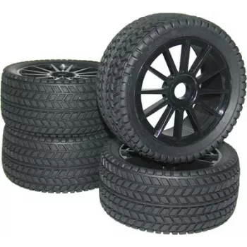 Reely 1:8 Buggy Complete Wheels Street 10-Spoke Black 4 pcs. (RA093SBA1)