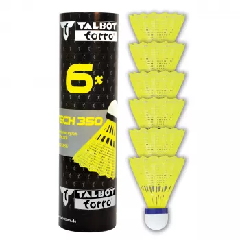 TALBOT TORRO Tech 350 Nylon badminton shuttlecock, medium speed, yellow/blue 479103