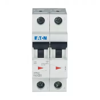 Eaton FAZ-C2/2 Miniature Circuit Breaker, Type C, 2 A, 2-Pole 278748
