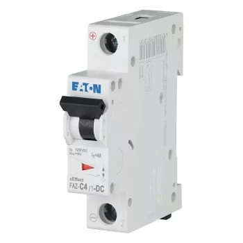 Eaton FAZ-C4/1-DC Miniature Circuit Breaker, Type C, 4 A, 1-Pole, DC 279124