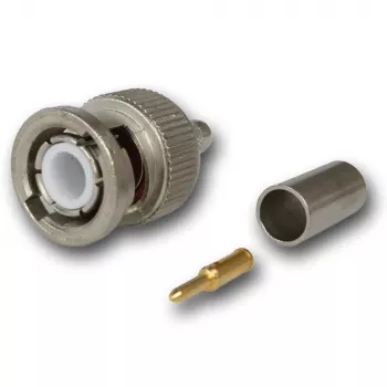 Telegärtner BNC Crimp Plug 50 Ohm for RG-58 C/U, Straight, Gold/Nickel Plated, 1 Piece J01000A1255Z