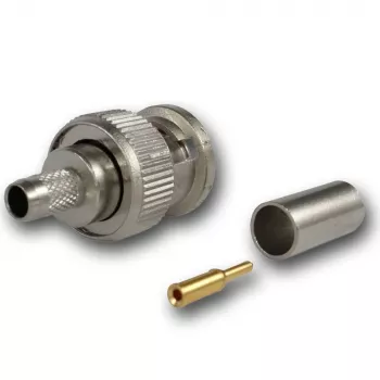 Telegärtner BNC Crimp Plug 50 Ohm for RG-58 C/U, Straight, Gold/Nickel Plated, 1 Piece J01000A1255Z
