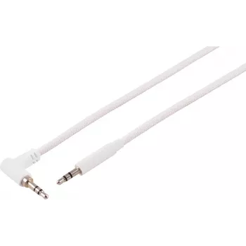 S CONN MAXIMUM CONNECTIVITY 3.5mm Right-Angled to Straight TRS Audio Cable, White, 2m 14-07036