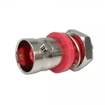 Telegärtner BNC Bulkhead Jack, Isolated 50 Ohm, Red Insulating Flange, Z01 - 1 Piece (J01001C0043)