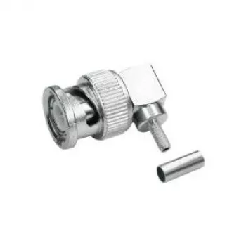 Telegärtner BNC Right-Angle Crimp Connector 75 Ohm for RG-59 B/U, Solder/Crimp, Male, 1 Piece J01002A1356