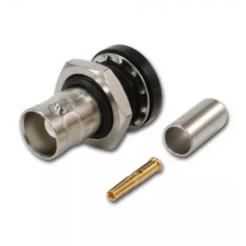 Telegärtner BNC Cable Jack Crimp G01 50 Ohm, Crimp/Crimp, Insulated Flange, A1305, Z04, G01 (RG-58 C/U) - 5 Pieces