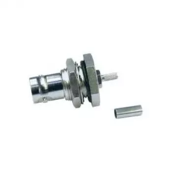Telegärtner BNC Panel Socket Crimp/Crimp 50 Ohm for RG-316/U, Nickel/Gold