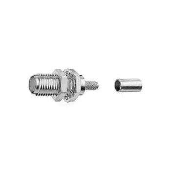 TELEGÄRTNER SMA Socket Crimp Panel Connector for RG-316/U, 50 Ohm, Gold Contact, 5-Pack (J01151A0671)