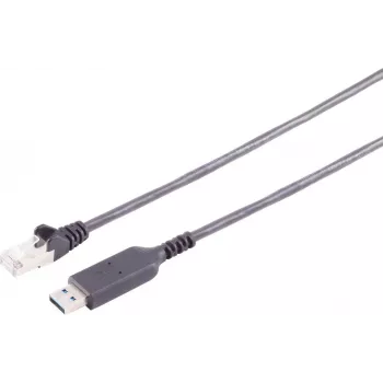 S CONN MAXIMUM CONNECTIVITY USB-A to RJ45 Gigabit Ethernet adapter cable, 5m, black (13-52055)