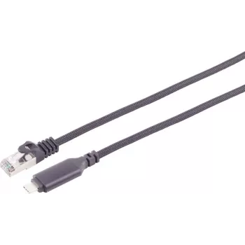 S CONN MAXIMUM CONNECTIVITY USB-C to RJ45 Gigabit Ethernet adapter cable, 1.5 m, aluminium, black (14-51155)