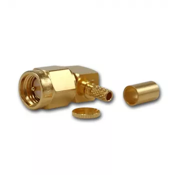 Telegärtner SMA Right-Angle Crimp Plug for G08 Cables (RD-316), Gold-Plated