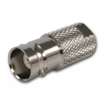 TELEGÄRTNER J01008F0068 BNC socket to FME plug coaxial adapter, 50 ohm, straight, nickel-plated brass