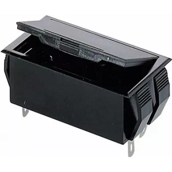 Bopla Battery Holder for 2 AA (Mignon) Cells, 9V Block Connection, Solder Tabs, 65 x 37 x 21.5 mm, Black 46300000