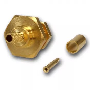 Telegärtner SMA Female Crimp Bulkhead Jack Connector for RG-316/U, Gold Plated, 50 Ohm, DC-6 GHz J01151A0001Z