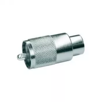Telegärtner UHF cable plug PL259 for RG-213/U, PTFE insulation, nickel-plated brass, pack of 5 J01040B0602