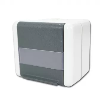 TELEGÄRTNER H02000A0069 AMJ-S K Cat.6A Shielded 2-Port RJ45 Data Outlet, Light Grey/White