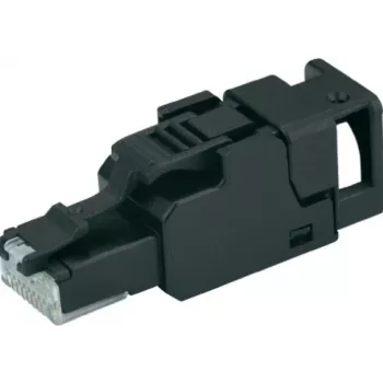 TELEGÄRTNER UFP8 RJ45 field-assembly plug, Cat 6a, unshielded, tool-free IDC, with bend protection J00026A3000